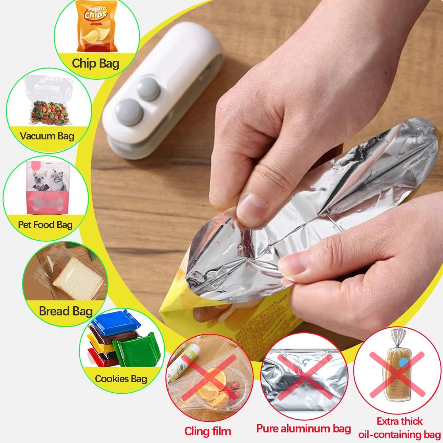 Portable USB Snack Bag Sealer – Mini Heat Sealer for Chips, Snacks & Food Storage