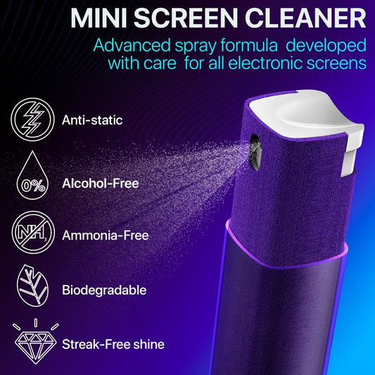 3-in-1 Car Screen Cleaner – Fingerprint-Proof Mist Spray & Wipe for Phones, Tablets, Laptops & Car Displays