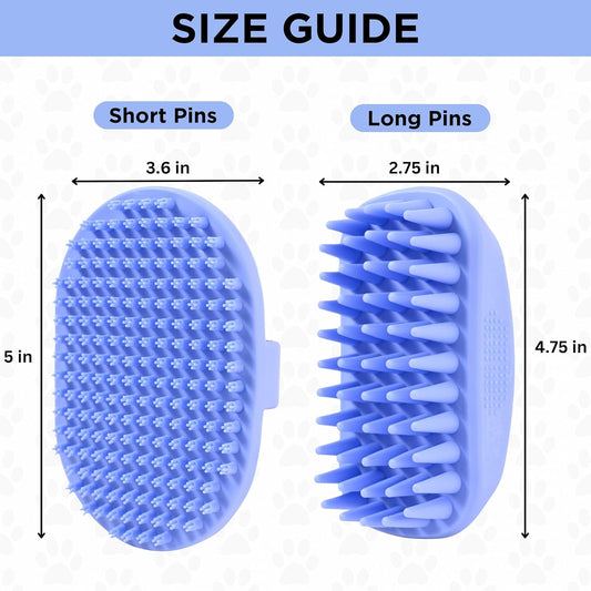 2-Pack Dog Grooming Bath Brush – Soft Silicone Pet Scrubber & Massage Tool for Long & Short Hair Dogs & Cats, Puppy Shower Essentials