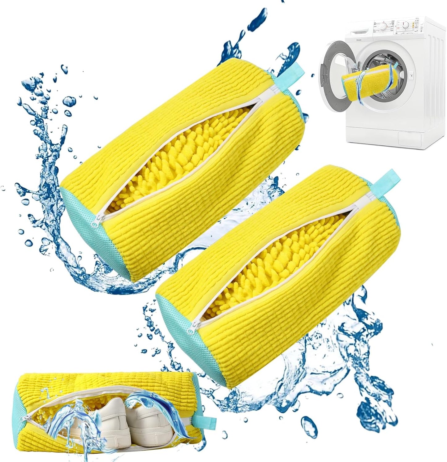 Shoe Washing Machine Bag – 360° Clean, Durable Laundry Bag with Side Zipper for Washer & Dryer Use