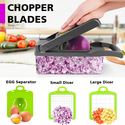 13-in-1 Vegetable Chopper & Slicer – Multifunctional Kitchen Food Cutter, Dicer & Peeler Set for Easy Meal Prep