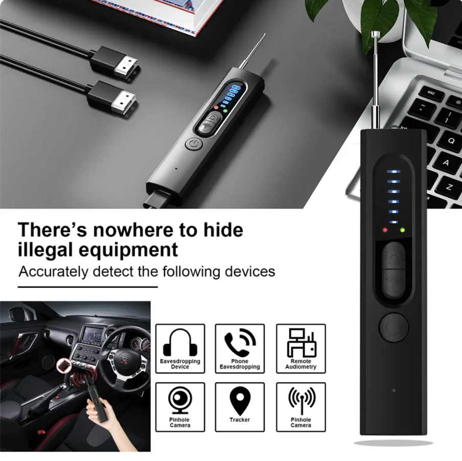 SpyFinder Plus Hidden Camera Detector – Advanced Personal Privacy Protection Device with LED Detection Technology