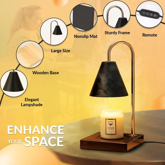 Dimmable Electric Candle Warmer Lamp – Flameless Wax Melter with Adjustable Brightness for Home Fragrance & Decor
