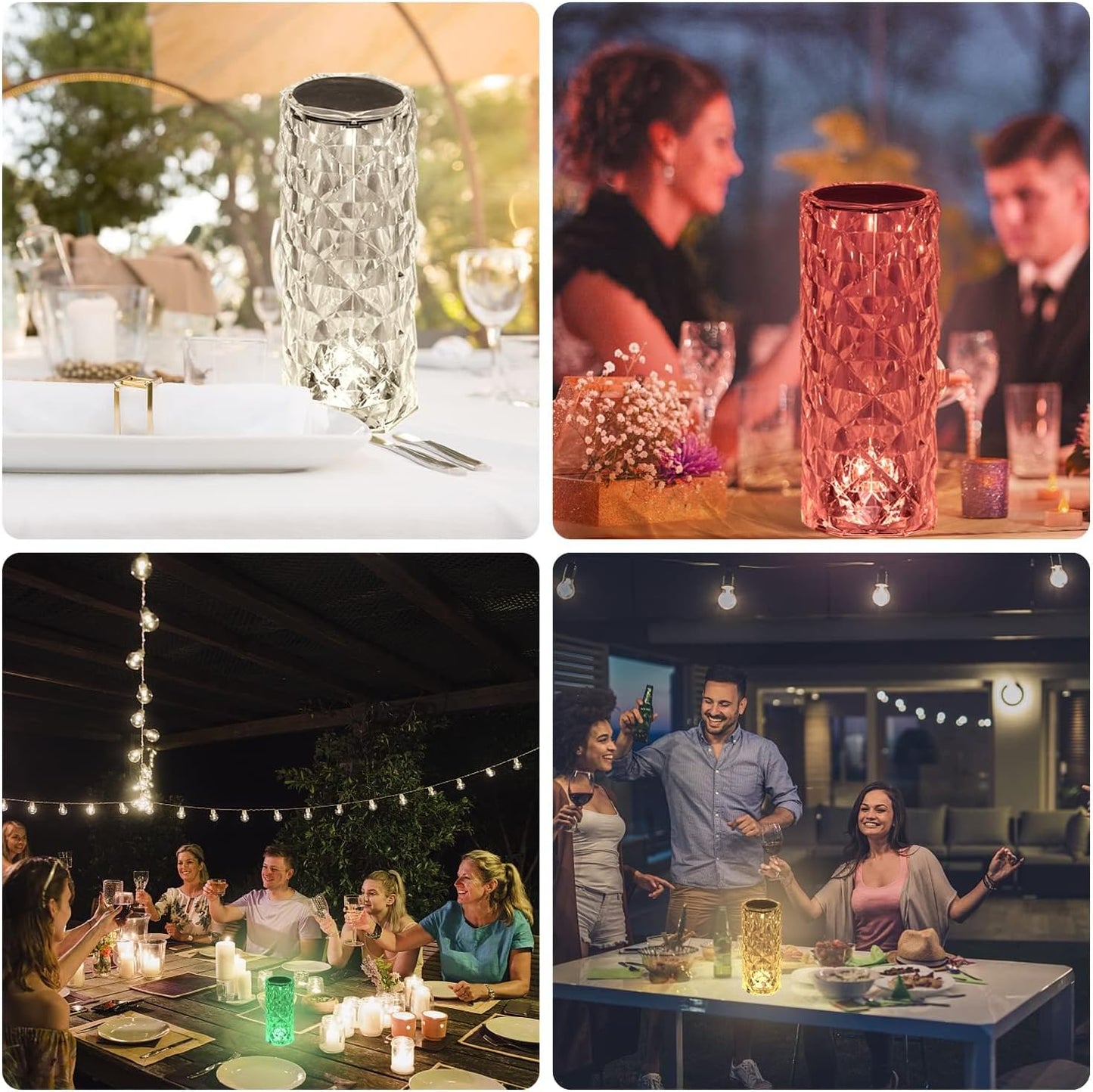 Crystal RGB Table Lamp – Touch & Remote-Control LED Rose Diamond Night Light for Bedroom & Living Room Decor