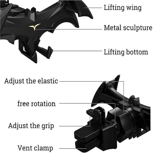 Bat Wings Car Phone Holder – Universal Air Vent Mount with Expanding Mechanical Design