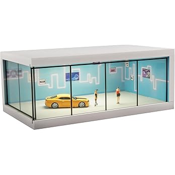Matchbox Car Display Case with USB LED Lights – Model Car Showroom Diorama & Storage Organizer
