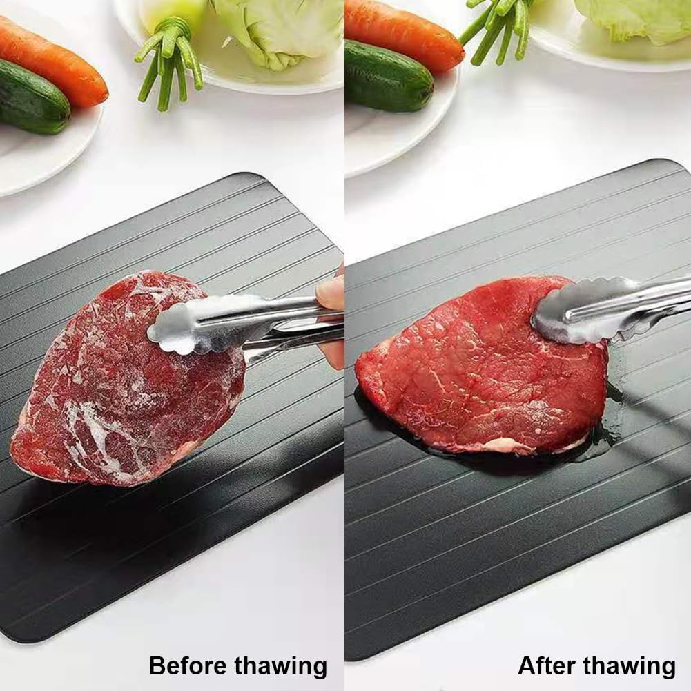9-Inch Rapid Defrost Tray – Fast Thawing Plate for Frozen Meat, Steak, Chicken, Fish & More – Durable Aluminum Defrosting Board for Kitchen Use