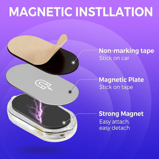 4-Pack Wireless Car LED Interior Lights – USB Rechargeable RGB Ambient Light Kit for Cars, Trucks & SUVs