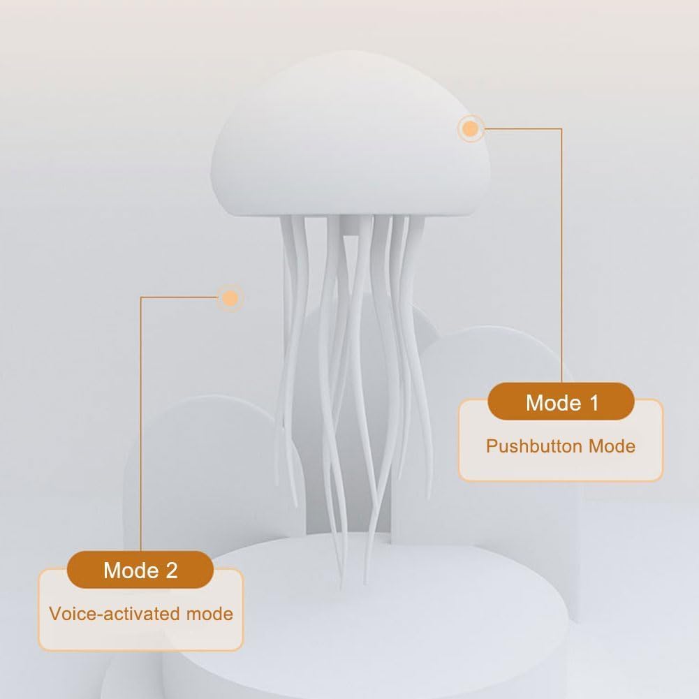RGB Jellyfish LED Lamp – Rechargeable Touch-Sensor Light with Hanging & Base Display for Bedrooms & Living Rooms