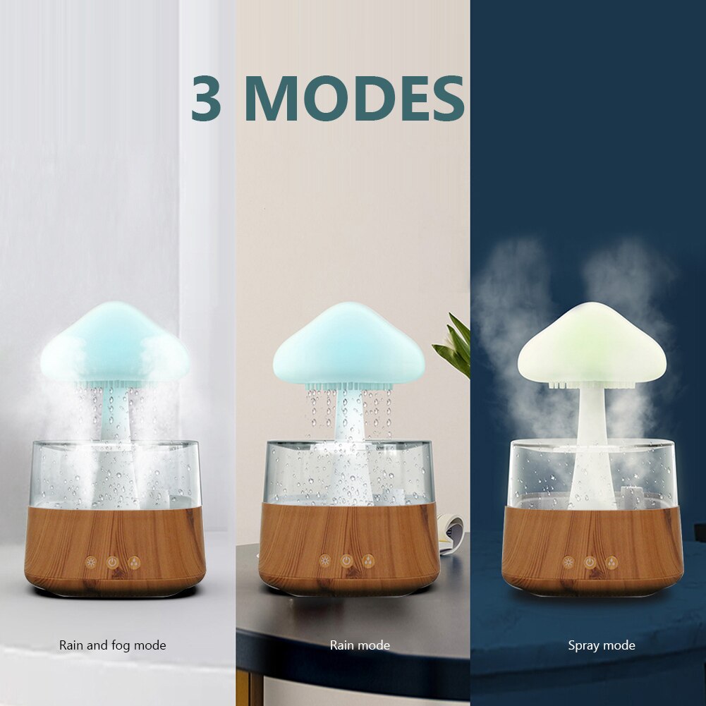 Rainy Cloud Humidifier – Aesthetic LED Cool Mist Diffuser with Rainfall Visual & Mood Lighting