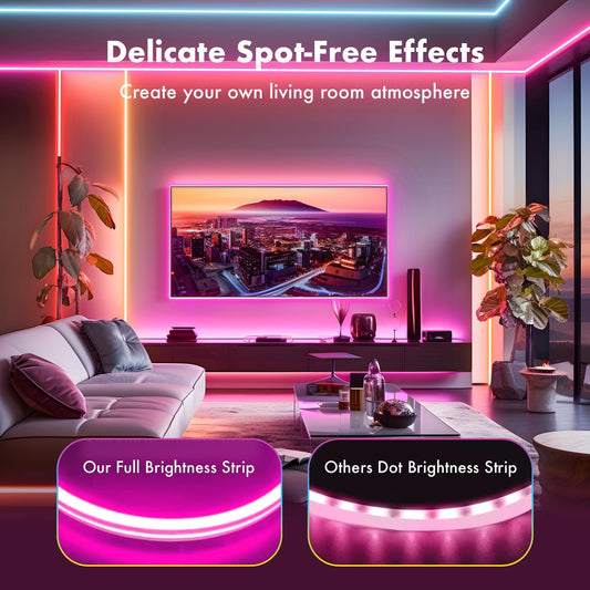 16.4FT RGB Neon Rope Lights – App + IR Remote Controlled LED Strip with Music Sync for Indoor & Outdoor Use