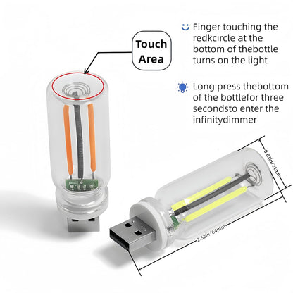 Touch Control Retro LED Night Light – USB Mini Multi-Color Ambient Lamp for Car, Bedroom & Desk