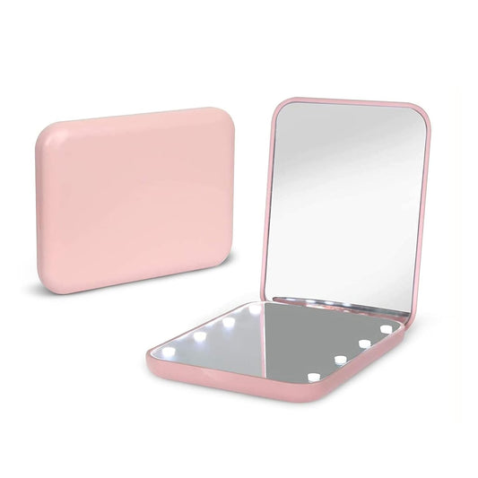 LED Compact Travel Makeup Mirror with Light for Purse