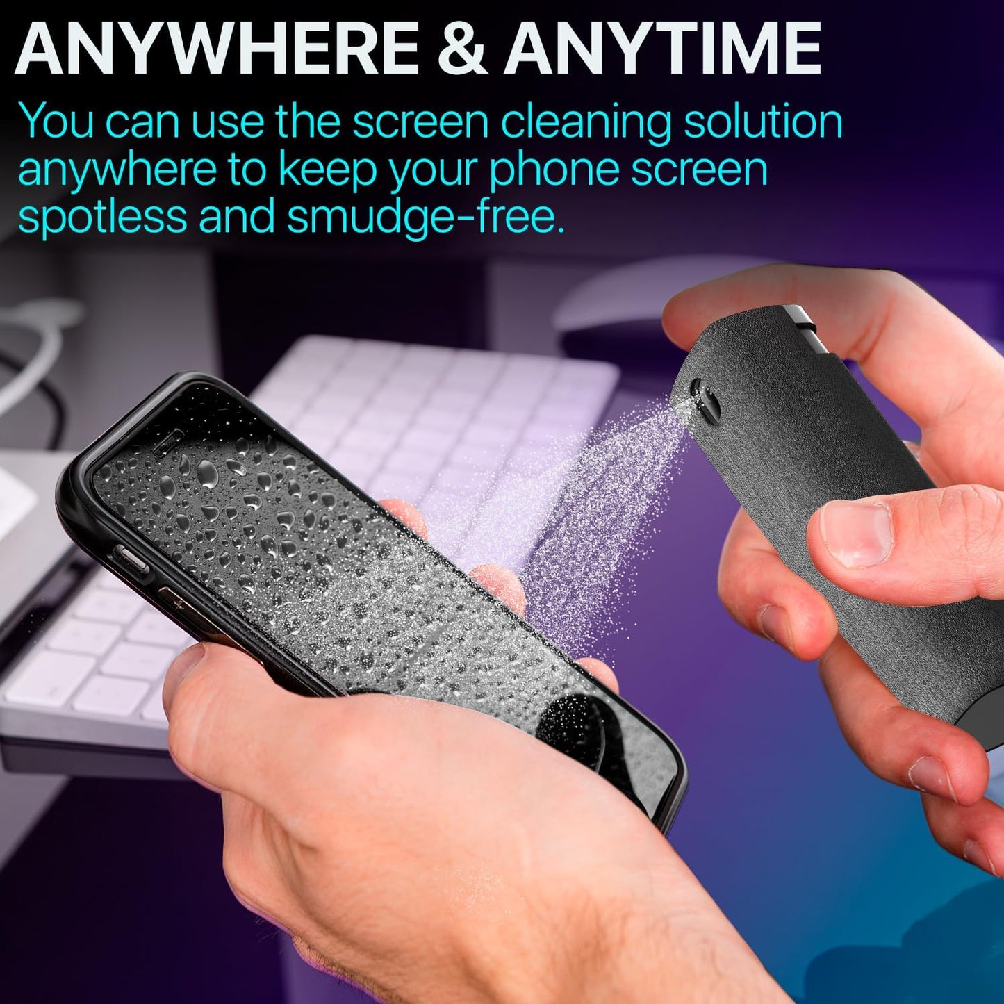 3-in-1 Car Screen Cleaner – Fingerprint-Proof Mist Spray & Wipe for Phones, Tablets, Laptops & Car Displays