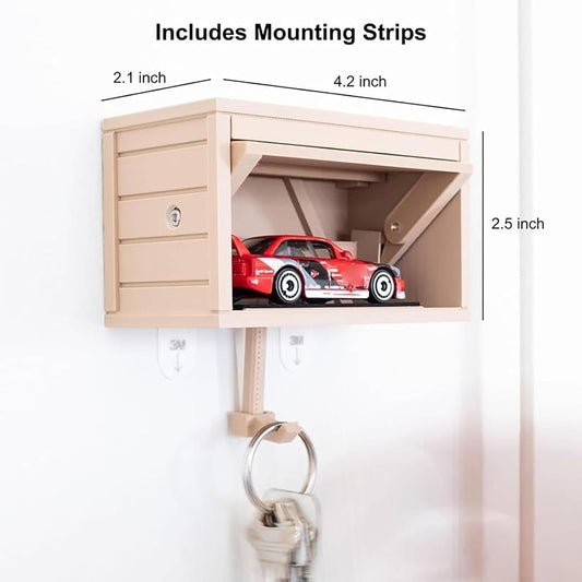3D Printed Garage Key Holder – Wall Mount Organizer with Working Doors for Car Keys & Accessories