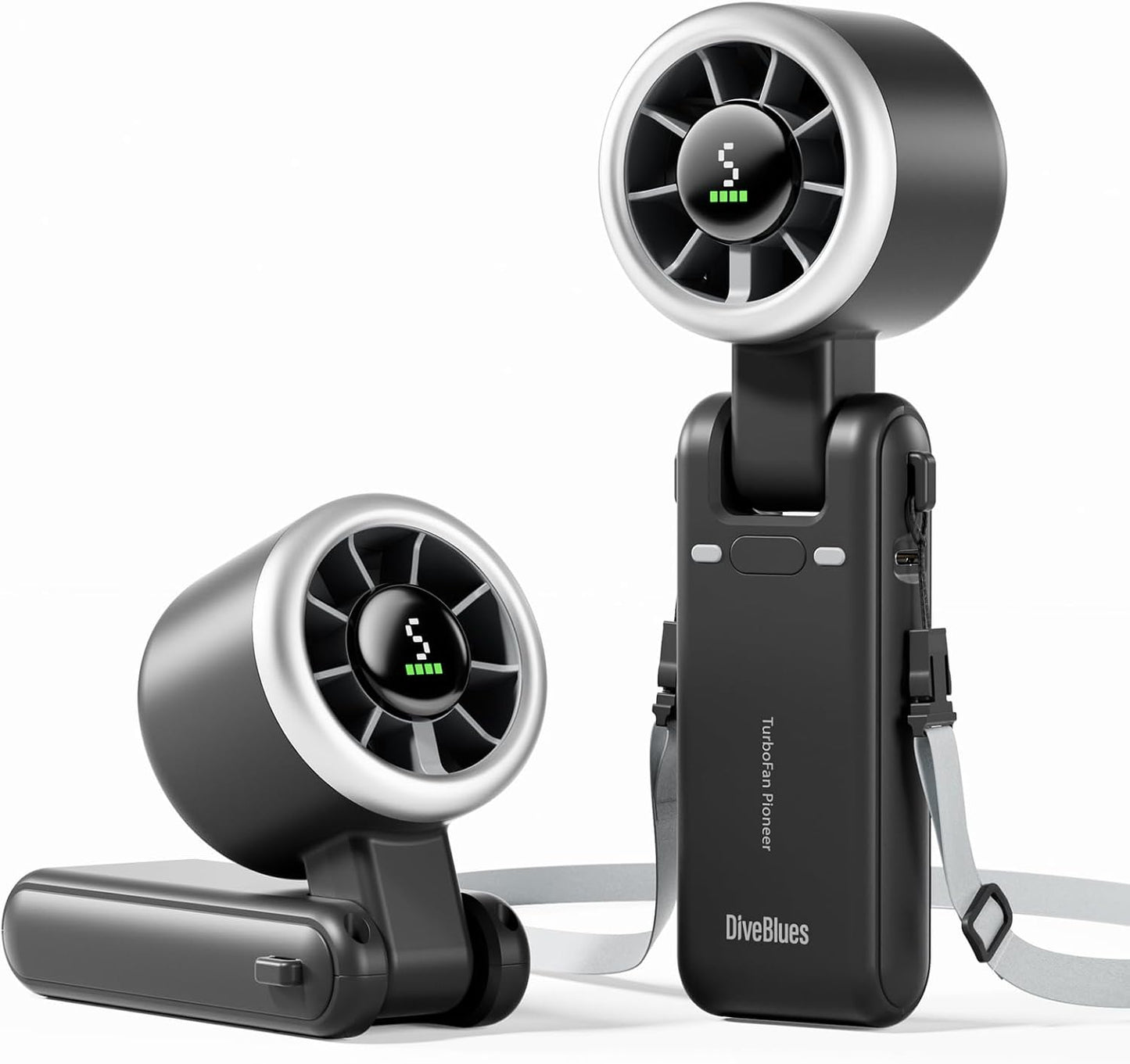 Portable Handheld Turbo Fan – 5-Speed Battery Operated Personal Fan with 20-Hour Runtime