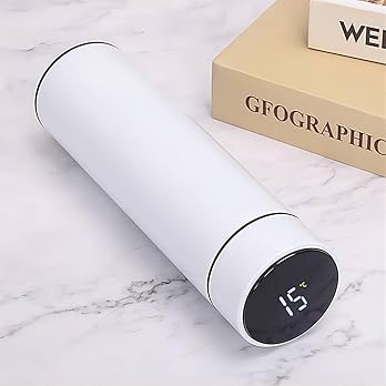 Smart Water Bottle – 17oz Stainless Steel Insulated Thermos with LCD Temperature Display | Portable Hot & Cold Flask for Travel, Gym, Office