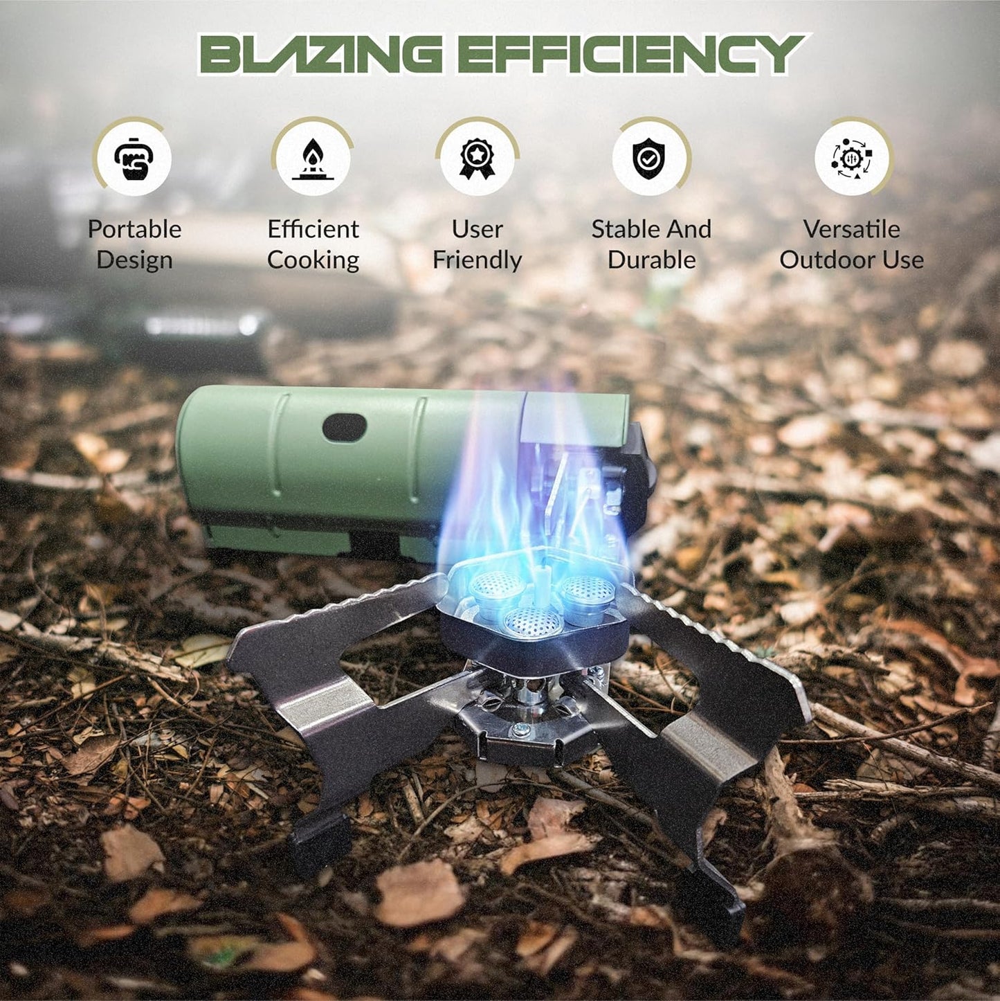 Foldable Butane Camping Stove – 5,200W Portable Gas Burner with Carry Case for Hiking & Emergency Cooking