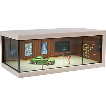 Matchbox Car Display Case with USB LED Lights – Model Car Showroom Diorama & Storage Organizer