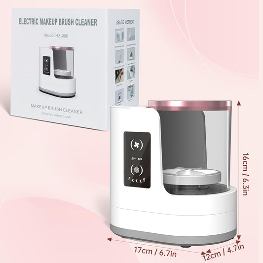 3-in-1 Electric Makeup Brush Cleaner with Dryer & Holder – USB Rechargeable Tool for All Brush Sizes