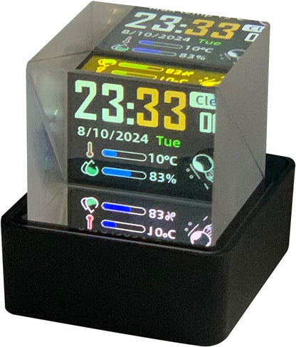 HolaCube 3D Holographic Crystal Display – WiFi Smart Clock, Weather Station & GIF Frame