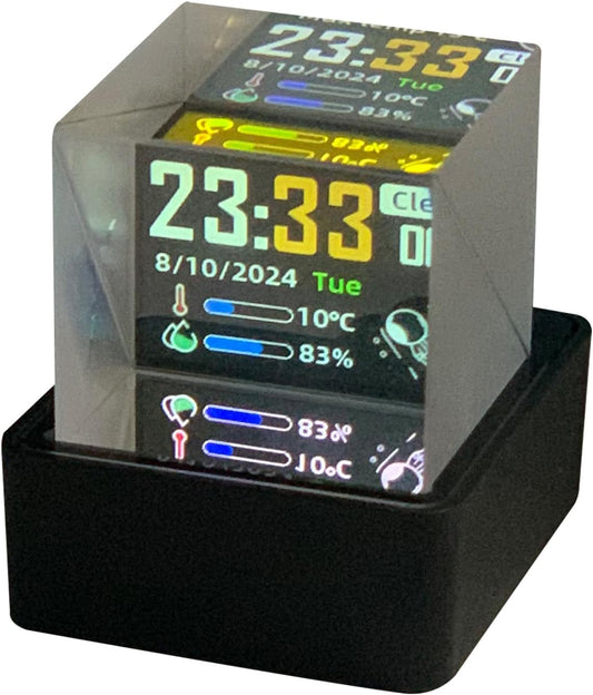 HolaCube 3D Holographic Crystal Display – WiFi Smart Clock, Weather Station & GIF Frame