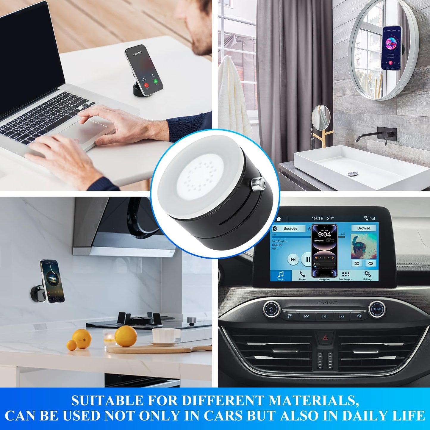 2025 Vacuum Magnetic Suction Phone Holder – Foldable, Double-Sided Adjustable Phone Mount for All Devices