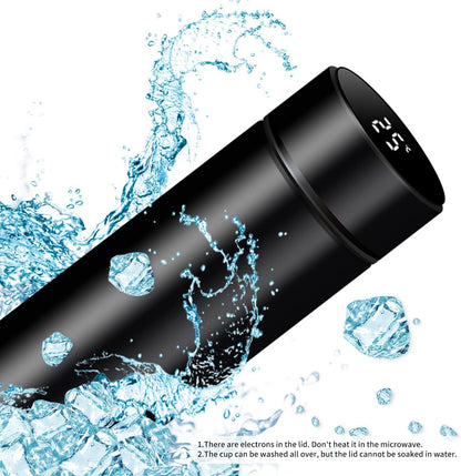 Smart Water Bottle – 17oz Stainless Steel Insulated Thermos with LCD Temperature Display | Portable Hot & Cold Flask for Travel, Gym, Office