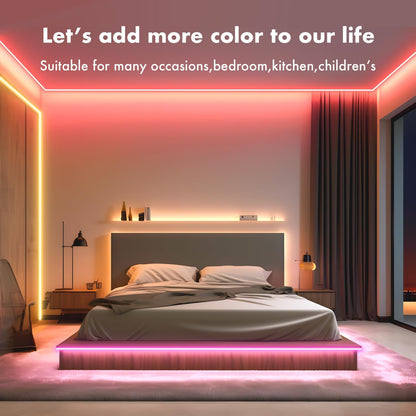 16.4FT RGB Neon Rope Lights – App + IR Remote Controlled LED Strip with Music Sync for Indoor & Outdoor Use