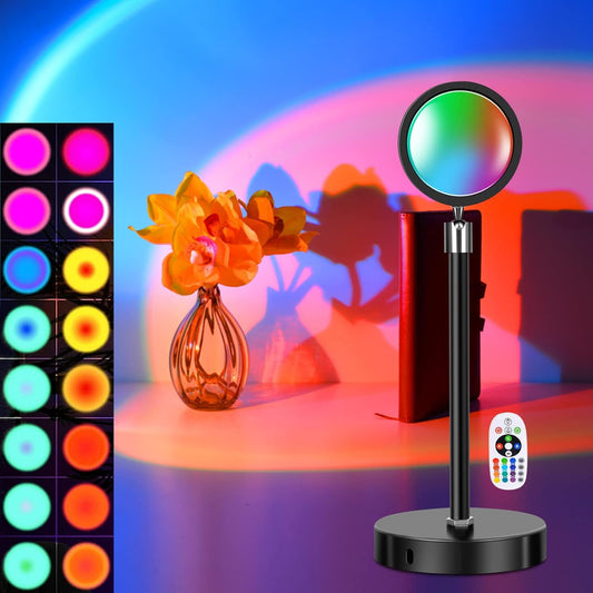 Sunset Lamp Projector – 180° Rotating LED Night Light for Photography, Selfies & Aesthetic Room Decor