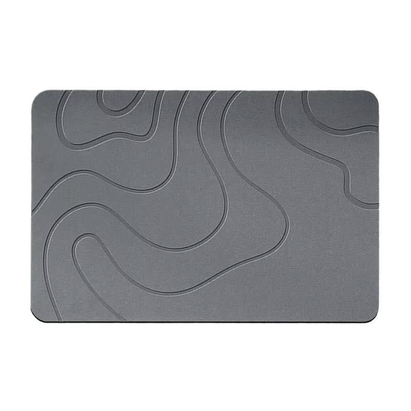 Diatomaceous Earth Stone Bath Mat – Quick-Drying Non-Slip Shower Mat for Bathroom Floor (24" x 16", Grey)