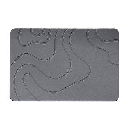 Diatomaceous Earth Stone Bath Mat – Quick-Drying Non-Slip Shower Mat for Bathroom Floor (24" x 16", Grey)