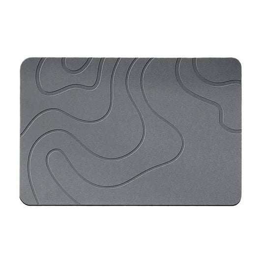 Diatomaceous Earth Stone Bath Mat – Quick-Drying Non-Slip Shower Mat for Bathroom Floor (24" x 16", Grey)