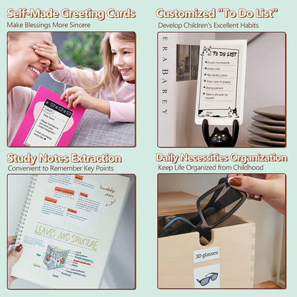 T02 Mini Bluetooth Thermal Printer – Portable Inkless Sticker & Photo Printer for Students, Journaling & Mobile Devices