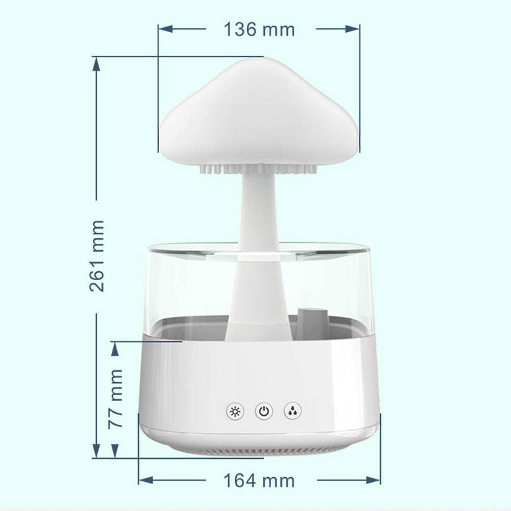 Rainy Cloud Humidifier – Aesthetic LED Cool Mist Diffuser with Rainfall Visual & Mood Lighting