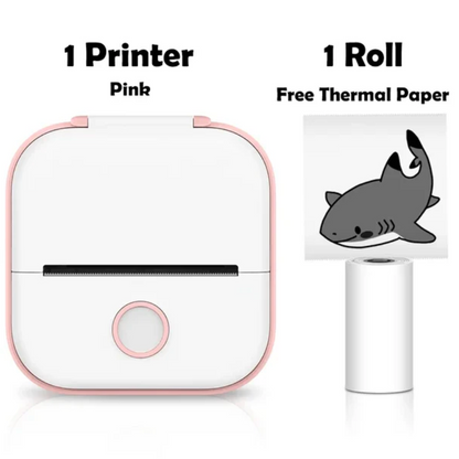 T02 Mini Bluetooth Thermal Printer – Portable Inkless Sticker & Photo Printer for Students, Journaling & Mobile Devices