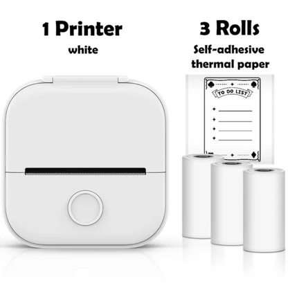 T02 Mini Bluetooth Thermal Printer – Portable Inkless Sticker & Photo Printer for Students, Journaling & Mobile Devices