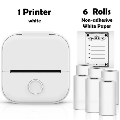 T02 Mini Bluetooth Thermal Printer – Portable Inkless Sticker & Photo Printer for Students, Journaling & Mobile Devices