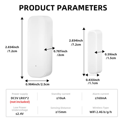 WiFi Door Sensor Alerter – Smart Wireless Open/Close Detector with App Alerts for Home Security & Monitoring
