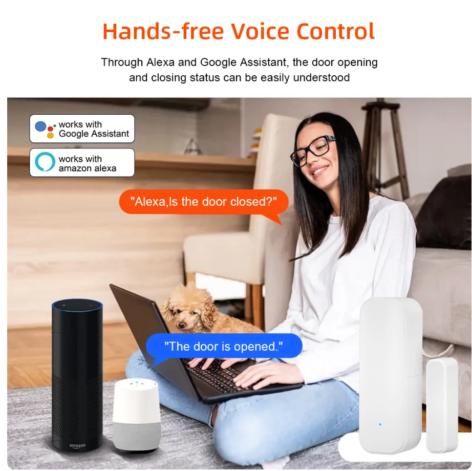 WiFi Door Sensor Alerter – Smart Wireless Open/Close Detector with App Alerts for Home Security & Monitoring