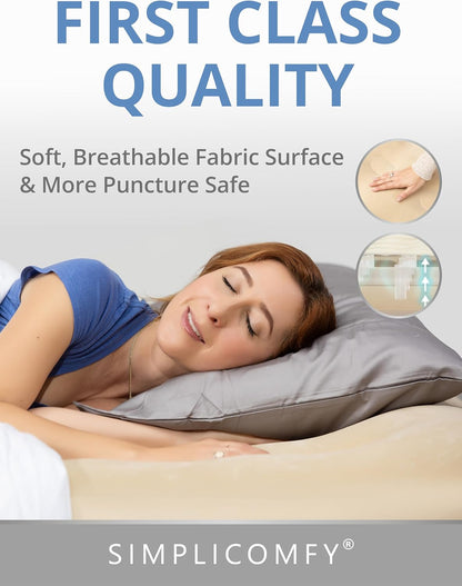 EZ Bed Self-Inflating Air Mattress with Frame & Pump – Portable Blow-Up Guest Bed with Rolling Case