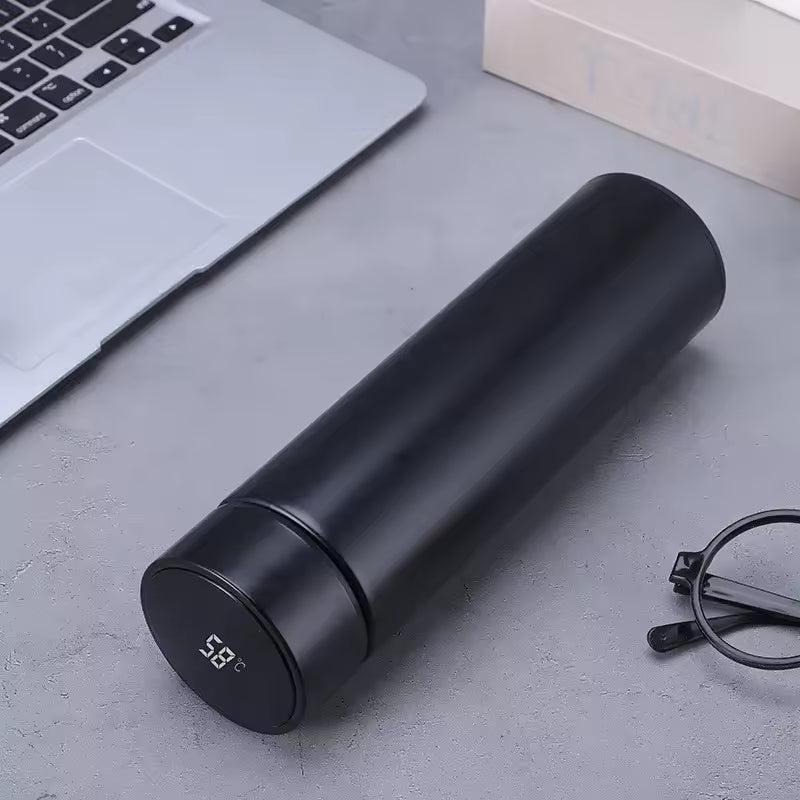 Smart Water Bottle – 17oz Stainless Steel Insulated Thermos with LCD Temperature Display | Portable Hot & Cold Flask for Travel, Gym, Office