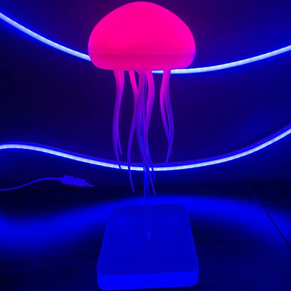 RGB Jellyfish LED Lamp – Rechargeable Touch-Sensor Light with Hanging & Base Display for Bedrooms & Living Rooms