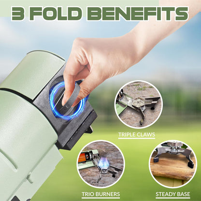 Foldable Butane Camping Stove – 5,200W Portable Gas Burner with Carry Case for Hiking & Emergency Cooking