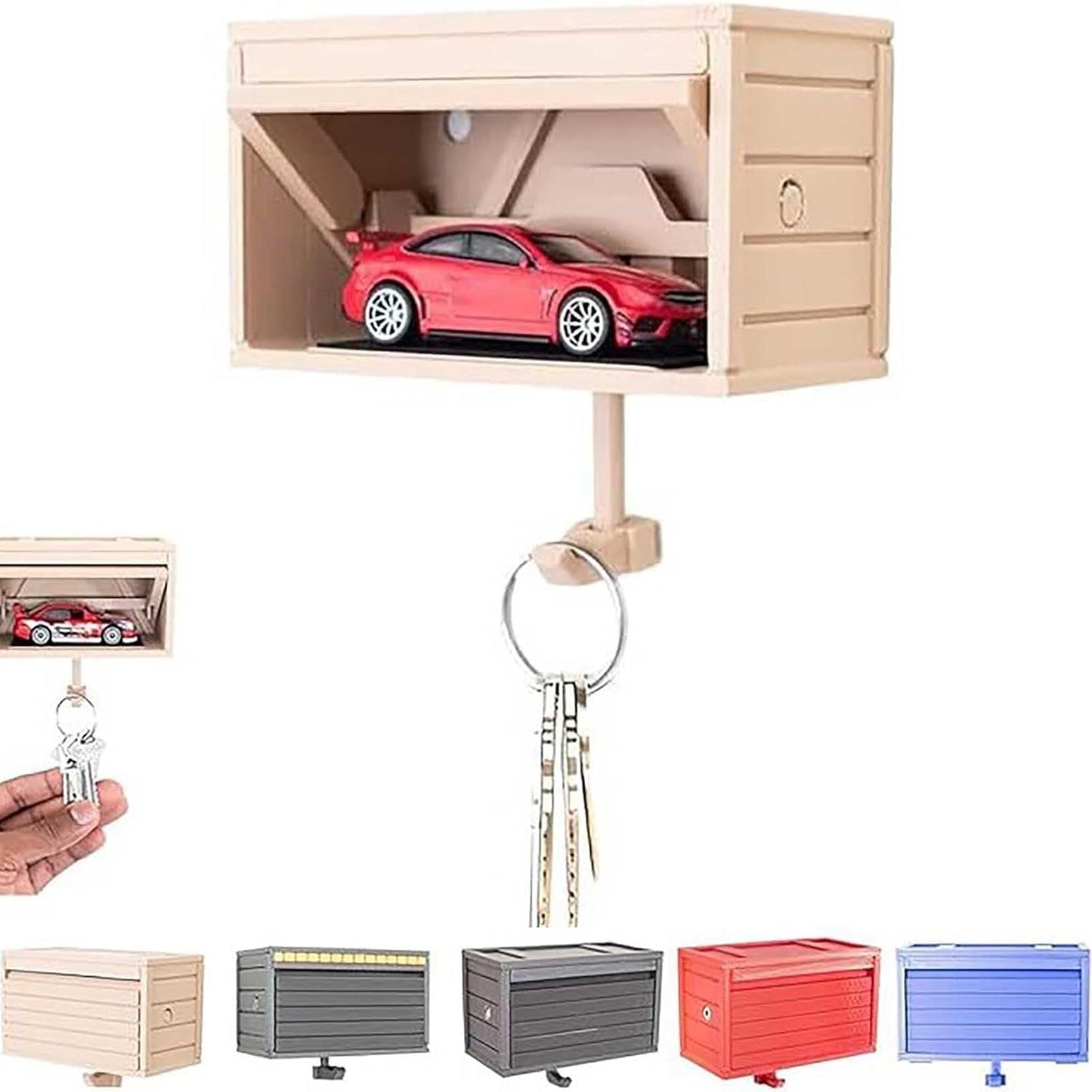 3D Printed Garage Key Holder – Wall Mount Organizer with Working Doors for Car Keys & Accessories