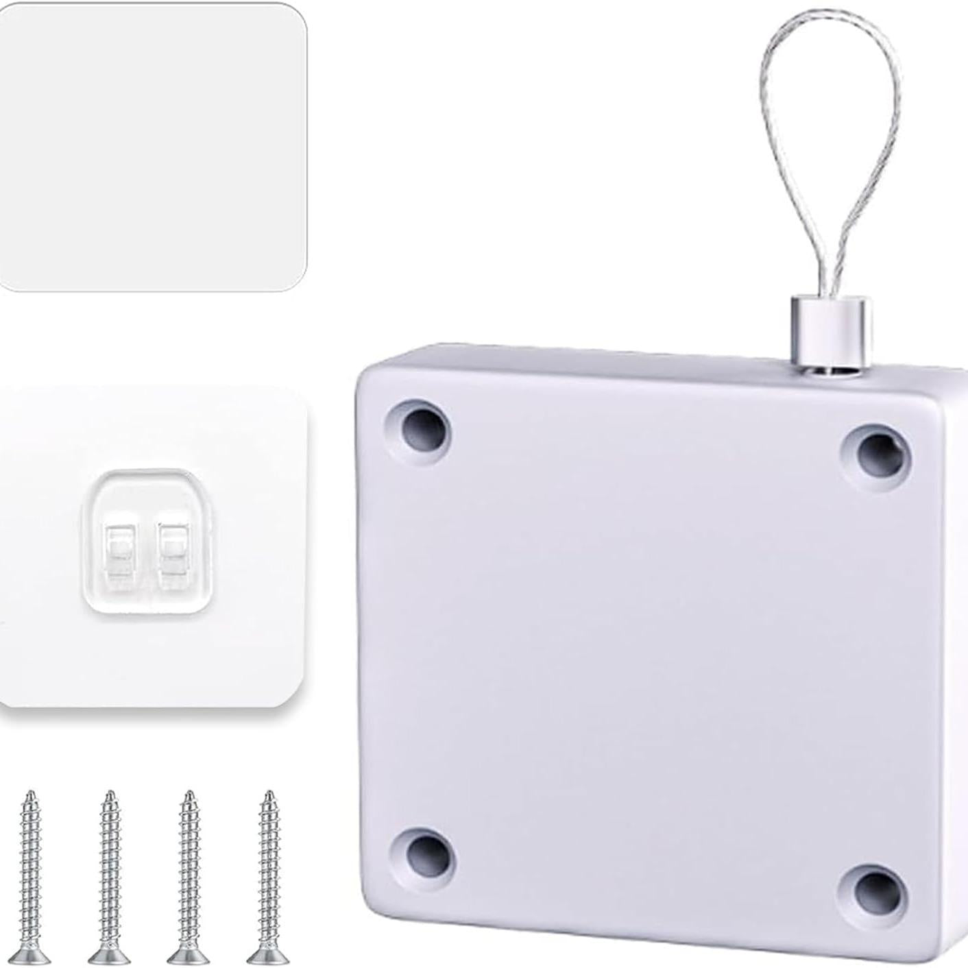 Automatic Shower Curtain Closer – Punch-Free Sensor Door Closer with 1.2m Drawstring for Bathroom & Home Use (1000g Force)