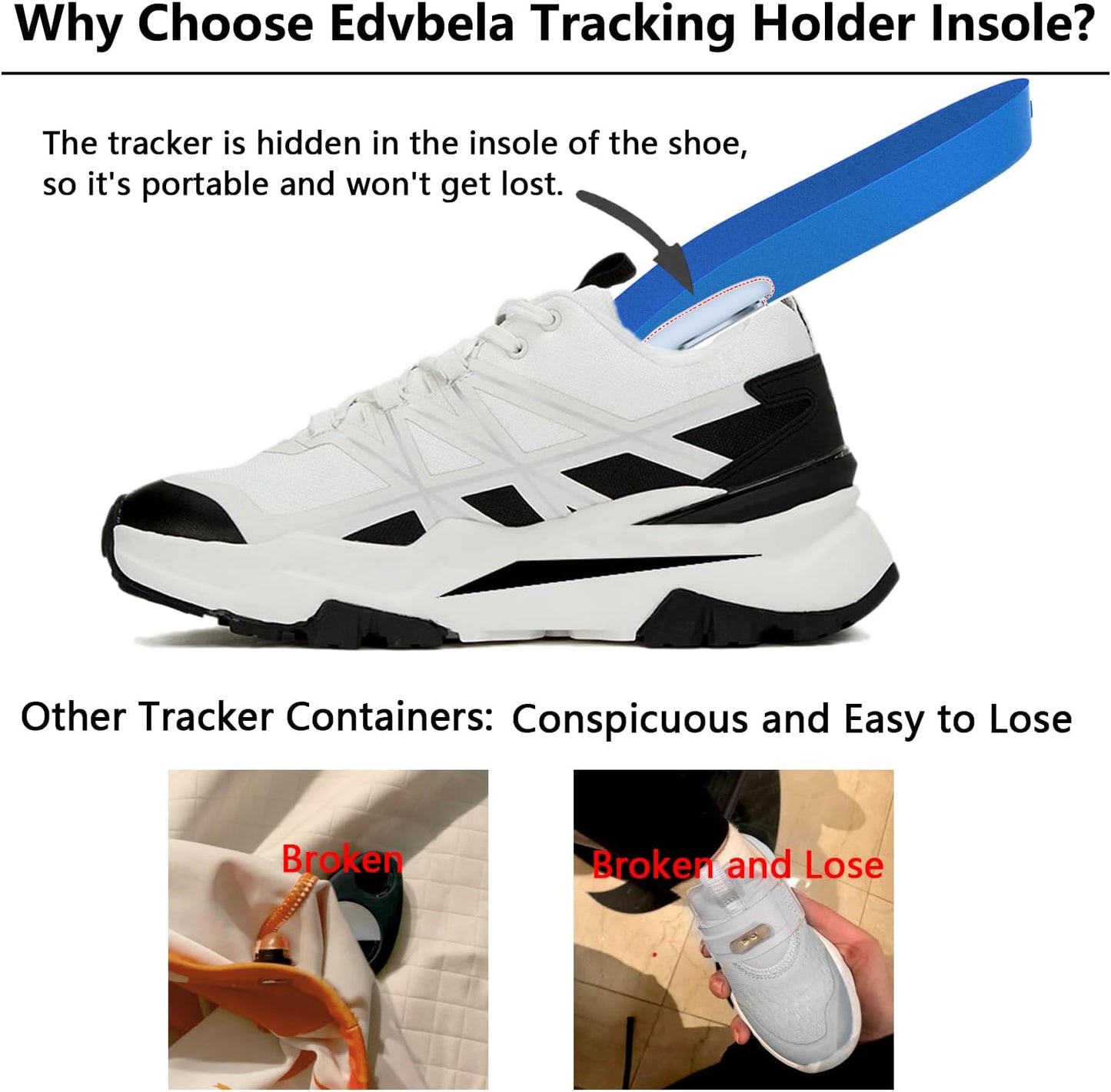 AirTag Shoe Insoles – Hidden Tracker Holder for Kids, Adults & Elderly with Comfortable Shoe Inserts