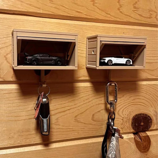 3D Printed Garage Key Holder – Wall Mount Organizer with Working Doors for Car Keys & Accessories