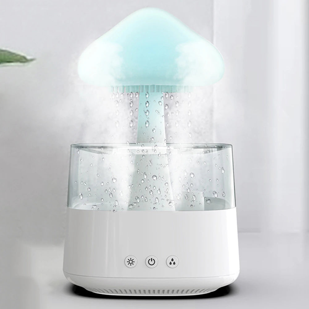 Rainy Cloud Humidifier – Aesthetic LED Cool Mist Diffuser with Rainfall Visual & Mood Lighting